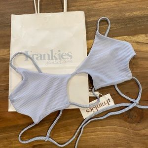 NWT Frankies bikinis WILLA top sz sm cloud blue